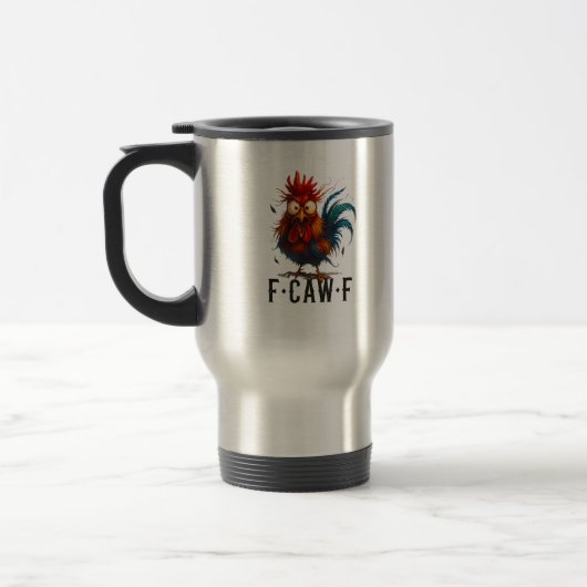 Mug De Voyage F-Caw-F Poulet Coq Mème Drôle (Gauche)