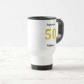 Mug De Voyage Fabuleux 50e anniversaire Parties scintillant d'or (Devant droit)