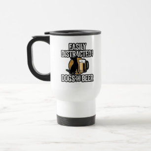 Mug De Voyage Facile à distraire par les chiens et la bière de v