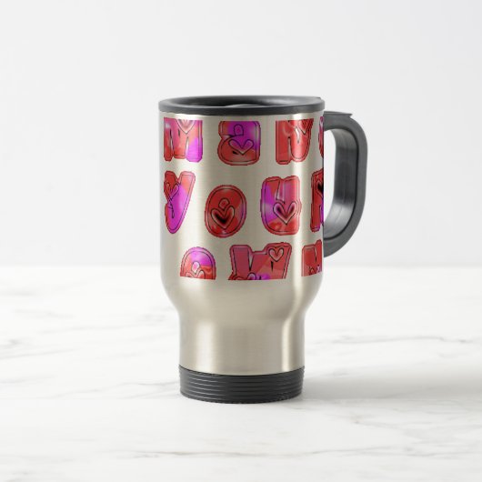 Mug De Voyage Faites votre propre coeur Art Design d'impression (Devant droit)
