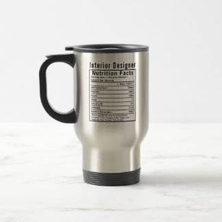 Mug De Voyage Faits Nutritionnels de Concepteur d'Intérieur Drôl