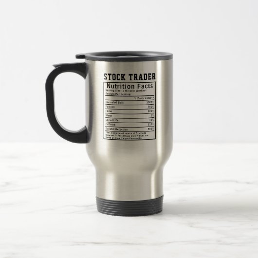 Mug De Voyage Faits Nutritionnels de Trader Boursier Drôle Cadea (Gauche)