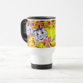 Mug De Voyage Famille de chats dans le jardin (Devant gauche)