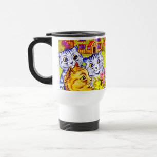 Mug De Voyage Famille de chats dans le jardin