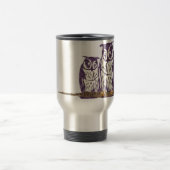 Mug De Voyage Famille de hibou géométrique stylisée violet (Centre)