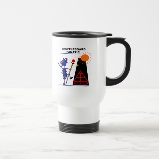 Mug De Voyage Fanatique de Shuffleboard (Droite)