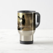 Mug De Voyage Fantôme noir féminin dans Hellscape - Halloween (Devant droit)