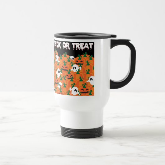 Mug De Voyage Fantômes d'Halloween Patch de citrouille hantée (Droite)