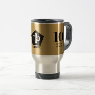 Mug De Voyage Faux or 10 ans anniversaire d'étape pour les empl
