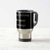 Mug De Voyage Félicitations ajouter un message de nom simple dip (Devant droit)