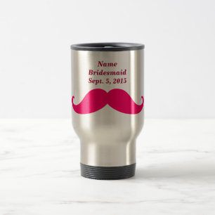 Mug De Voyage Femme d'honneur Moustache rose Voyage/Mug Commutat
