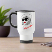 Mug De Voyage Femme Silhouette Rouge & Noir Citation Féministe L