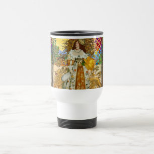 Mug De Voyage Femme Vintage Soleil Doré : Art Collage Zodiaque L