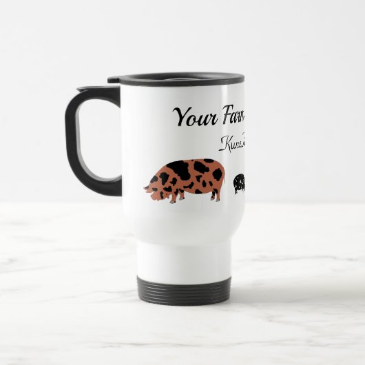 Mug De Voyage Ferme de cochons personnalisée KuneKune (Gauche)