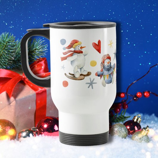 Mug De Voyage Festif de motoneige mignon hiver Noël