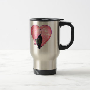 Mug De Voyage Fête de la Saint-Valentin au chat noir