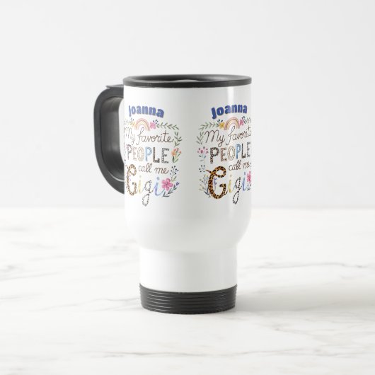Mug De Voyage Fête des mères GIGI personnalisées Anniversaire No (Devant gauche)