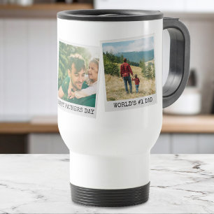 Mug De Voyage Fête des pères Personnalisée 3 Photo Collage
