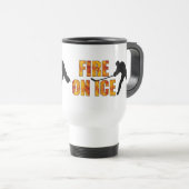Mug De Voyage Feu de hockey sur glace (Devant droit)