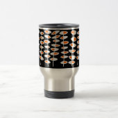 Mug De Voyage Feuille alternative - blanc et orange sur noir (Centre)