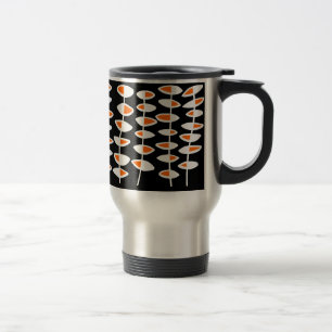 Mug De Voyage Feuille alternative - blanc et orange sur noir
