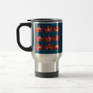 Mug De Voyage Feuille d'érable drôle visage émotion drapeau cana