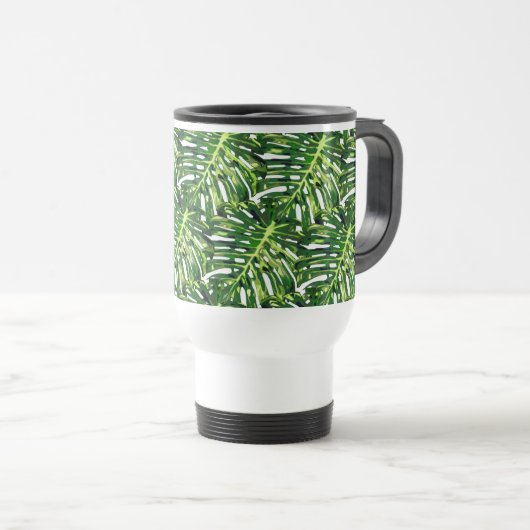 Mug de voyage Feuilles Tropicales (Devant droit)