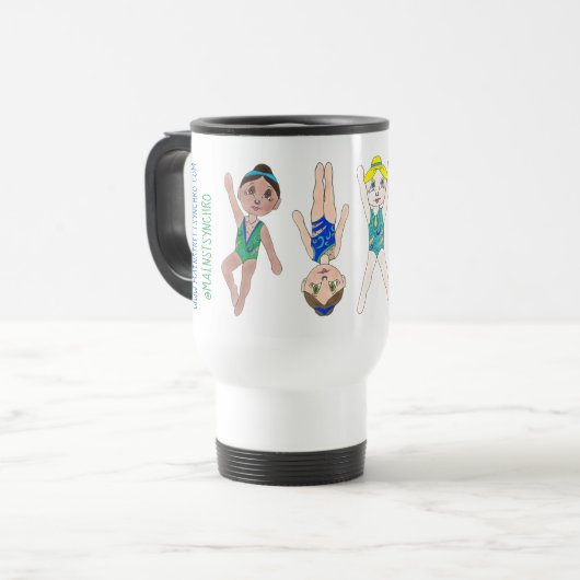 Mug De Voyage Fier d'être une équipe de natation synchronisée (Devant gauche)