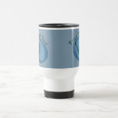 Mug De Voyage Fier Oiseau Nerd Silhouette Bleu Gris Birder (Centre)