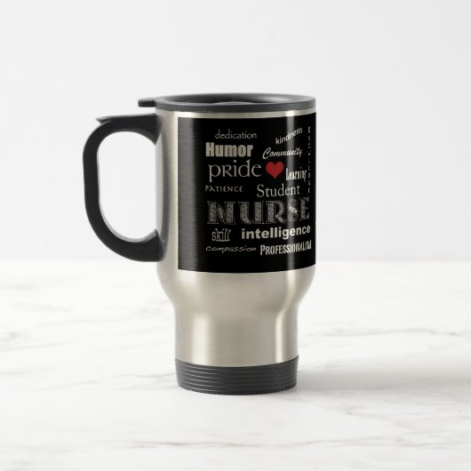 Mug De Voyage Fierté-Attributs d'élève-infirmière avec le coeur (Gauche)