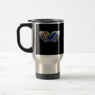 Mug De Voyage Fierté - Squelette Mains Tenant Coeur Classique