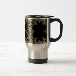 Mug De Voyage Filigree Noir Et Or Tombé