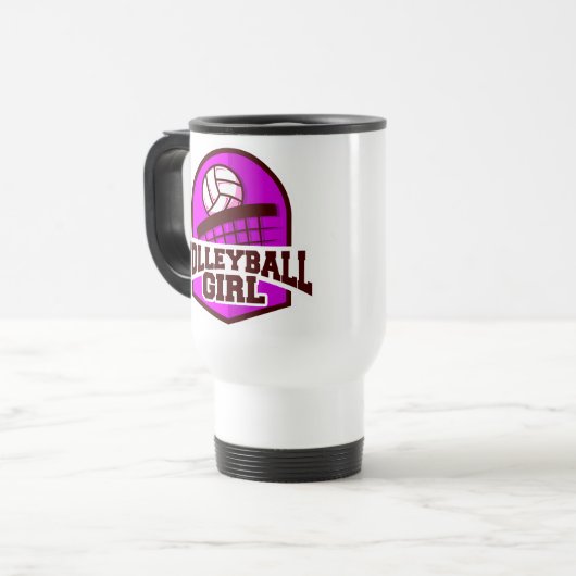 Mug De Voyage Fille de volley-ball (Devant gauche)