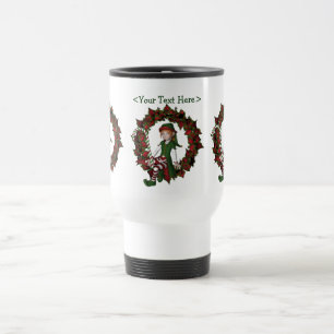 Mug De Voyage Fille Elf Fête de Noël personnalisée