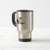 Mug De Voyage Fille étrangère sur le scooter de mer (Devant gauche)