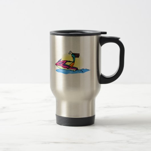 Mug De Voyage Fille étrangère sur le scooter de mer (Droit)