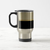 Mug De Voyage Fille moderne élégante, Noir, Crème, Talon Fleur (Gauche)