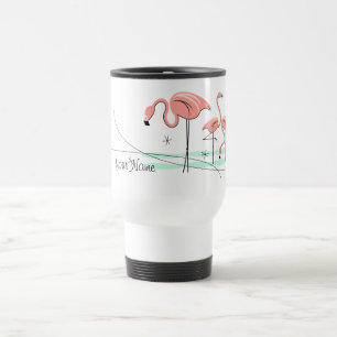 Mug De Voyage Flamant rose Trio 3 'Nom' de la mule de voyage
