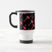 Mug De Voyage Flamants roses roses sur Noir Personnalisé (Gauche)