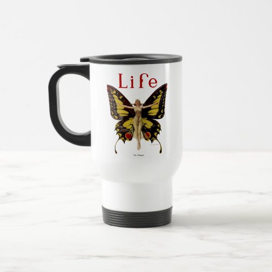 Mug De Voyage Flapper Butterfly Flying Woman Illustration (Gauche)