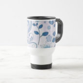 Mug De Voyage Flèches et fleurs bleues (Devant droit)
