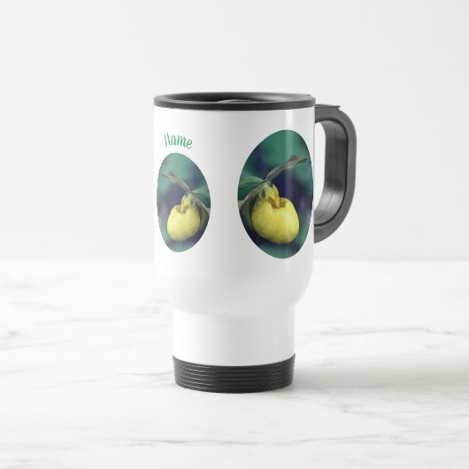 Mug De Voyage Fleur à chlipper jaune personnalisée (Devant droit)