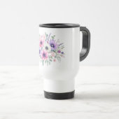 Mug de voyage fleur d'anémone aquarelle (Devant droit)