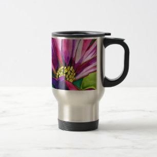 Mug De Voyage Fleur d'art aquarelle marguerite africaine violett