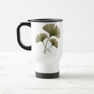 Mug De Voyage Fleur de feuille de ginkgo vert personnalisée Bota