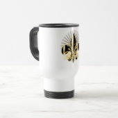 Mug De Voyage Fleur de lis noir et or (Devant gauche)