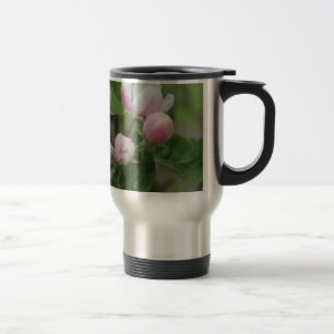 Mug De Voyage fleur de pommier et feuilles vertes
