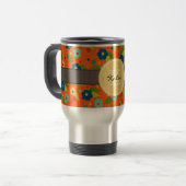 Mug De Voyage Fleur décorée d'un monogramme (Devant gauche)