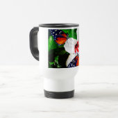 Mug De Voyage Fleur d'Hibiscus avec 2 papillons Tiger Longwing (Devant gauche)