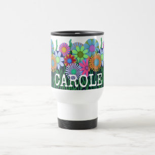 Mug De Voyage Fleur heureuse lumineuse de couleurs de